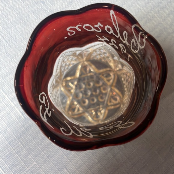 Antique Ruby Red Flash Glass toothpick holder 1924 - Picture 4 of 4